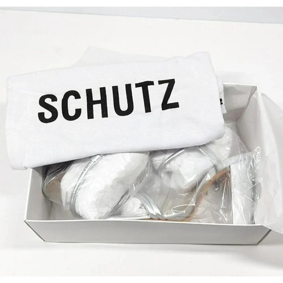Schutz Women's Pincesa Silver Metallic High-Heel Sandals Size 9.5 B (MSRP $170) - Picture 9 of 10